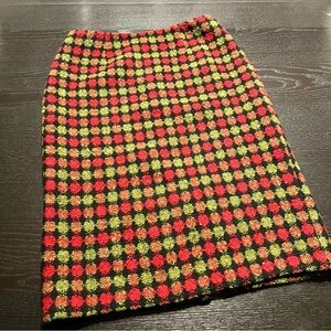 Grace Check Pencil Skirt in Black, Red & Green